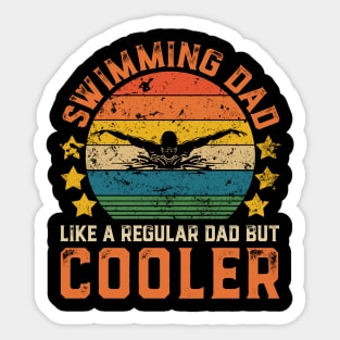 Swimming Dad Funny Vintage Swimming Father's Day Gift Sticker